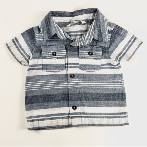 Striped baby button up shirt - Picture 3 of 4